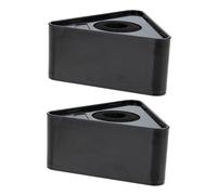 Gatuida 2pezzi Triangolare Microfono Logo Flag Station Portatile Stabile in Abs Resistente Supporto Piccolo Per Microfoni Tv Interviste Karaoke Nero