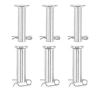 Gatuida 3 paia di perni a forcella con coppiglia a forma di R M10x35mm, M8x35mm, forcella a testa piatta con foro singolo e clip a R, adatti per martinetti idraulici, meccanici automobilistici,