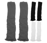 Gatuida 3 paia di scaldamuscoli in maglia di cotone per donna - Copricalzini invernali spessi senza piede - Scaldapolpacci antifreddo per stivali, leggings, danza e allenamento