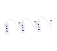 Gatuida 3 Pezzi 4 Centro Hub Di Ricarica Usb c Usb Un Caricabatterie Adattatore Hub Adattatore Usb 2.0 Adattatore Per Unità Flash Hub Usb Alimentazione Elettrica Plastica Bianca Portatile