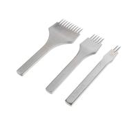 Gatuida 3 Pezzi Kit Punzoni per Cuoio con Denti Romboidali Strumenti per Punzonatura Pelle Artigianale Aghi per Cucito e Lavorazione Cuoio Precisa Resistente e Maneggevole