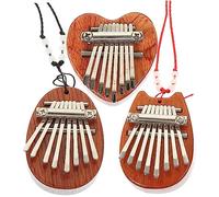 Gatuida 3 pezzi Mini Kalimba Legno per Principianti Strumento Musicale Portatile Forma Cartone per Apprendimento Musicale Colore Casuale Colore Casuale