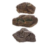 Gatuida 3 Pezzi ornamenti di pietra simulati di roccia artigianato per la sistemazione del giardino roccia artificiale arredamento decorativo per acquari resina Marrone scuro