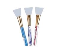 Gatuida 3 pezzi Pennelli Silicone per Maschera Viso Professionali con Manico Acrilico Spazzole Cosmetiche per Trucco e Skin Care Trasparente Blu e Rosa per Applicazione Uniforme