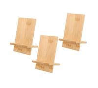 Gatuida 3 pezzi Supporto Cellulare da Tavolo in Legno Naturale per Smartphone e Tablet Porta Cellulare Stabile per Ufficio e Cucina Organizer Desktop Multifunzionale