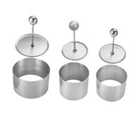 Gatuida 3 set Stampi Rotondi in Acciaio Resistente per Onigiri e Tiramisù con Spingipasta Utensili da Cucina Versatili per Sushi e Dolci Fai da Te Facile da Pulire e Riutilizzabile