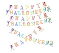Gatuida 3 set Striscione Halloween Colorato con Lettere e Scheletri Decorazione Spettrale da Appendere Metri per Feste e Atmosfera Misteriosa