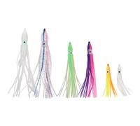 Gatuida 30 Pezzi Esche Artificiali per Polpo e Calamari in PVC Riutilizzabili Design Realistico, Esche da Totanare Fluorescenti la Pesca in Mare Colore Casuale