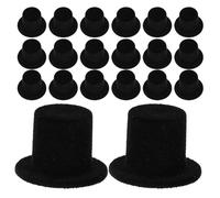 Gatuida 30 pezzi Mini cappello a cilindro in nero - Mini cappello formale per artigianato Natale pupazzo di neve bambola berretto per progetto fai da te animali domestici mago festa decorazione dei