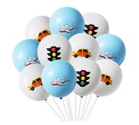 Gatuida 30 pezzi Palloncini in Lattice con Stampa Auto Aereo e Semaforo Decorazioni per Feste Resistenti e Riutilizzabili