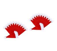 Gatuida 32 Pezzi Copri Posate Cappello di Natale in Peluche per Forchette e | Bianco e Rosso, Accento Decorativo Festivo, per Cena di Natale e Feste, per Tavola a Tema