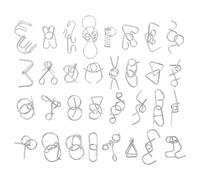 Gatuida 32 pezzi di puzzle in metallo, rompicapo in lega, giochi di, puzzle di fisica, in metallo con nove anelli collegati, giocattolo per ragazzi, ragazze e adulti, regali di sfida