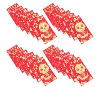 Gatuida 36 Pezzi Buste Rosse Cinesi Tradizionali in Carta Resistente per Capodanno Anno del Serpente Pacchetti Rosso Decorativi con Design Cinese per Soldi Biglietti e Inviti Festivi