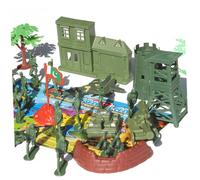 Gatuida 37 pezzi Giocattoli Militari Soldatini Carri Armati Aerei Bandiere e Accessori per Tavolo di Sabbia Kit di Simulazione Scene per Ragazzi e Ragazze