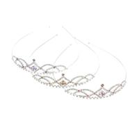 Gatuida 3pezzi Fascia di Compleanno per Bambine Corona Strass per Capelli Copricapo per Feste Cerchietti di Cristallo per Balli e Concorsi