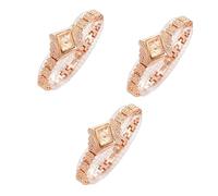 Gatuida 3pezzi Orologio Da Polso Donna Cristallo e Rhinestone Con Design Romboidale Orologio Fashion Elegante Per Occasioni Speciali e Regali Movimento Al Quarzo Per Precisione e Stile
