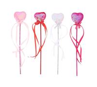 Gatuida 4 bacchette magiche da fata: a forma di cuore per bambine - da principessa con paillettes per feste di compleanno, Halloween, cosplay, baby shower, accessori per il palcoscenico, San