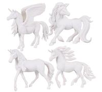 Gatuida 4 Figurine Unicorno da Dipingere per Modelli DIY in Bianco per Attività e Lavoretti Creativi Kit Miniature Unicorni da Colorare per Sviluppo Creatività e Concentrazione