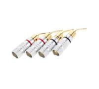 Gatuida 4 Pezzi Banana Plug Placcati con Vite per Collegamento Altoparlanti con Marcatura Polarità e per Installazione Rapida e Sicura