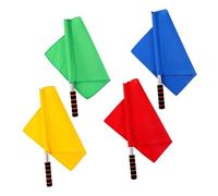 Gatuida 4 pezzi Bandiere Arbitro in Acciaio con Manico Antiscivolo per Gare e Segnalazioni Sportive Bandierine Colorate Rosso Giallo Blu Verde per Eventi e Sostenitori