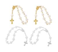 Gatuida 4 Pezzi Battesimo Rosario Rosario Catena bomboniere prima comunione gioielli per bomboniere per battesimo braccialetti per per bambine bomboniere religiose lega