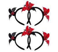 Gatuida 4 Pezzi Cerchietto Corna da Demone Leggero e Riutilizzabile, Accessorio per Chioma in Stile Halloween per Feste e Eventi a Tema Oscuro