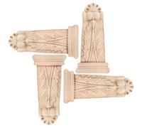 Gatuida 4 Pezzi Colonne Romane Intagliate Antiche Colonne Romane Colonna Decorativa Pilastri Di Colonne Romane Mini Pilastro Romano Base a Colonna Colonne e Pilastri Beige Di Legno