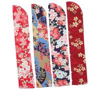 Gatuida 4 Pezzi Custodie per Ventagli in Seta Vintage Sacchetti Leggeri e Resistenti per Ventaglio Borsa Elegante per Ventagli da Mano Giapponesi con Motivo Floreale per Conservazione e