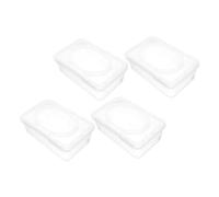 Gatuida 4 Pezzi Dispenser per Salviette Umidificate Portatile con Coperchio Trasparente Contenitore Riutilizzabile per Salviette Organizer Pratico per Casa e Viaggio Chiusura Facile e