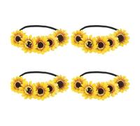 Gatuida 4 Pezzi Fasce per Capelli con Girasoli Artificiali Boho Leggere e Morbide Corone di Fiori per Donne Accessori per Matrimonio Feste Festival e Servizi Fotografici