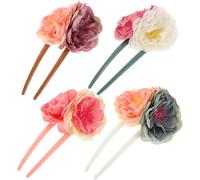Gatuida 4 Pezzi Forcine per Chioma Raccolti a Forma di U Fiori di Rosa Secchi Fermagli Floreali Vintage per Chignon Accessori Tradizionali Leggeri per Donne e Ragazze per Eventi e Uso