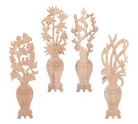 Gatuida 4 Pezzi Intagliati in Legno per Mobili Decorazioni Applique Non Verniciate per Armadio e Comò Adatte Arredi Vintage e Moderni Design Tradizionale Cinese Elegante