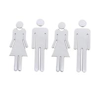 Gatuida 4 pezzi Segnaletica Wc Autoadesiva Altezza Cartelli Toilette Uomo e Donna per Porte Bagni Adesivi Identificativi Resistenti per Hotel Negozi e Ristoranti