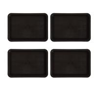 Gatuida 4 Pezzi Vassoio Sottovaso in Plastica Nero Resistente e Solido per Piante, Base Rettangolare Minimalista Che Previene la Caduta del Terreno, per Giardino e Balcone Colore Casuale