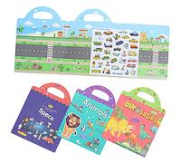Gatuida 4 set Adesivi per Riutilizzabili DIY Educativi Animali Veicoli Attività Manuali per Sviluppo e Motricità Fine Adesivi per Cameretta e Superfici Lisce