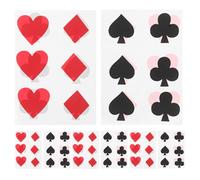 Gatuida 48 adesivi da poker per scrapbooking - Adesivi autoadesivi in plastica con tema di gioco, etichetta a forma di cuore di picche di Las Vegas, nero e rosso, per intrattenimento da e