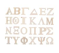 Gatuida 48 pezzi Lettere Alfabeto Greco in Legno Naturale Piastrelle Educative Resistenti e Lisce per Giochi di Parole Facili da Trasportare e Conservare