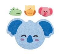 Gatuida 4pezzi Spugne Da Bagno in Cotone e Polpa Legno Forma Gufo e Koala Per Ragazzo e Adulti Per Pulizia Del Bagno