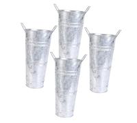 Gatuida 4pezzi Vaso da Fiori in Metallo Rustico Secchio per Fiori da Fattoria Contenitore per Composizioni Floreali Vaso Brocca in Ferro Portafiori Vintage per Casa e Giardino