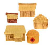 Gatuida 5 Mini House Resina Sturdy per Micro Paesaggio Decorazione Miniatura Casa Villaggio Accessori per Bonsai Succulente e Vasi Fiori Adatto Spazi Compatti e Giardino Miniatura
