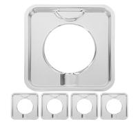 Gatuida 5 pezzi di coperture quadrate per fornelli a gas, diametro 7,68 | Coperture di ricambio per bruciatori di piani cottura a gas, resistenti, antigrasso, per cucine a gas.