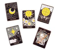 Gatuida 5 pezzi Spille Smaltate Tarocchi Spille Creative per Cappelli e Sciarpe Fermagli Giacca Resistenti e Classici Accessori