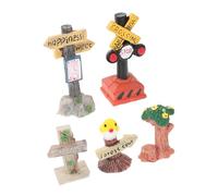 Gatuida 5 Resin Sign Post Figurines for Terrarium Cute Tree Stump Decor for Office And Bedroom Unique Micro Landscape Ornaments