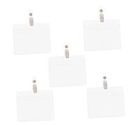 Gatuida 5 set Tesserino PVC con Clip Custodia Protettiva Badge Orizzontale per Identità Portabadge Lavoro e Fiere Copertura Protettiva Morbida e Resistente