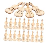 Gatuida 50 pezzi Fette Legno Violino per Decorazioni Fai da Te Chip in Legno Liscio Senza Bave Doppia Faccia da Dipingere Accessori Creativi per Artigianato e Lavoretti