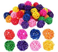Gatuida 50 Pezzi Palline Rattan da Decorazioni Sospese per Feste e Natale per Progetti Artigianali e Riempimento Vasi