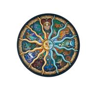 Gatuida 500 pezzi Puzzle Rotondo di Carta per Adulti Educativo e Colorato con Segni Zodiacali Taglio Preciso e Materiale Durevole per Divertimento e Regalo