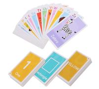 Gatuida 58Pcs Schede Flash Inglesi per Bambini Carte Educative Parole Forme Colori Numeri Lettere Cognizione Animali Facili da Trasportare Sicure