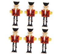 Gatuida 6 pezzi Anelli Portatovaglioli Metallo Soldato Schiaccianoci Natale Decorazioni Tavola Festive per Pranzi e Cene Fibbie Tovaglioli Resistenti e Riutilizzabili per Feste