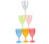Gatuida 6 pezzi Bicchieri da Vino Colorati e Infrangibili con Calici Plastica per Feste Famiglia Cocktail Tema
